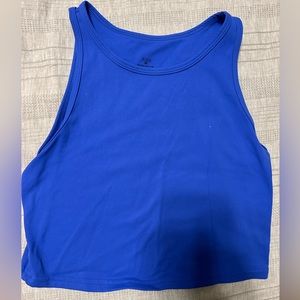 FLEO vault crop tank blue